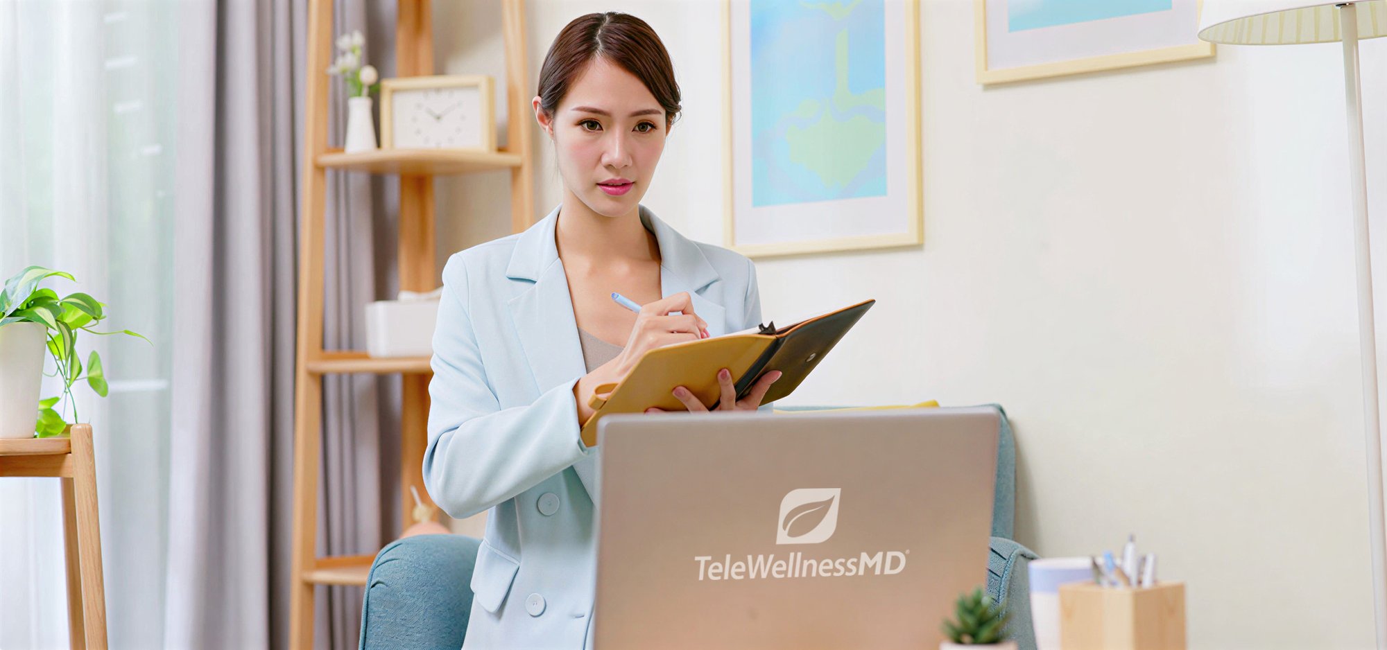 Doctor with Computer TeleWellnessMD Telehealth Consultation